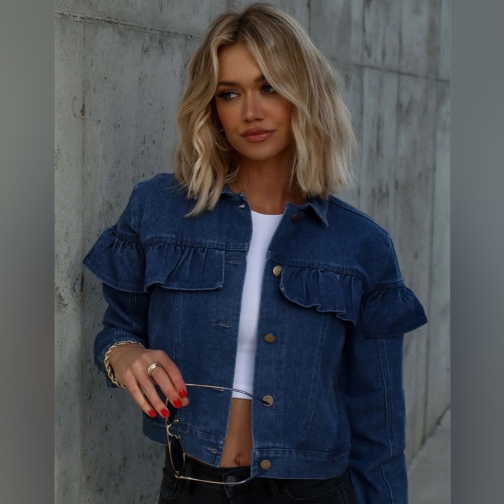 Denim Ruffle Jacket